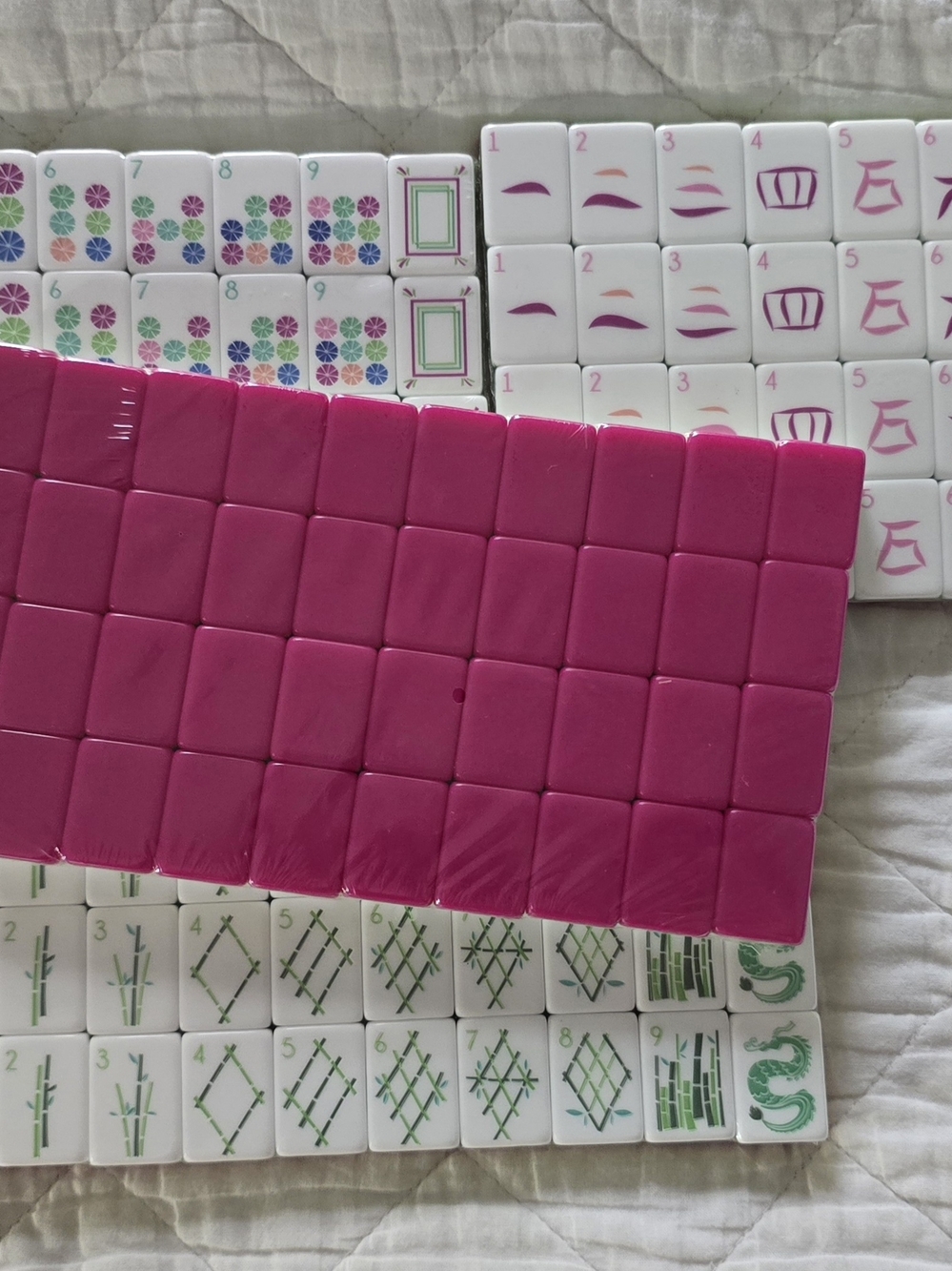 Bright Pink Mahjong Tile Tray / Tile Organizer